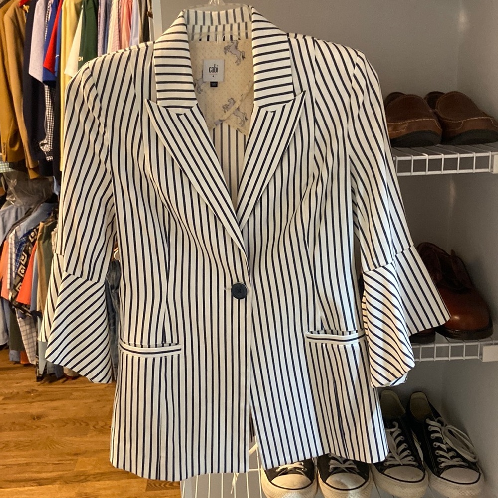 Cabi navy stripe blazer